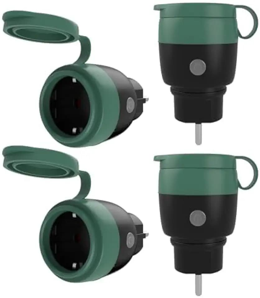 Wlan Steckdose Outdoor, Energiemessung, IP44, Einfache Einrichtung nur mit 2,4 GHz, Kompatibel mit Alexa, Google Assistant, Kostenlose Smart Life APP, 16A/3680W,4 Pack