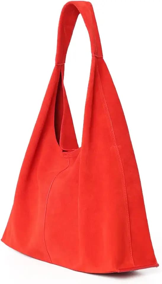 VAKAER Genuine Suede Leather Hobo Bag for Women, Slouchy Oversized Crescent Shoulder Tote Purse with Detachable Zip Pouch