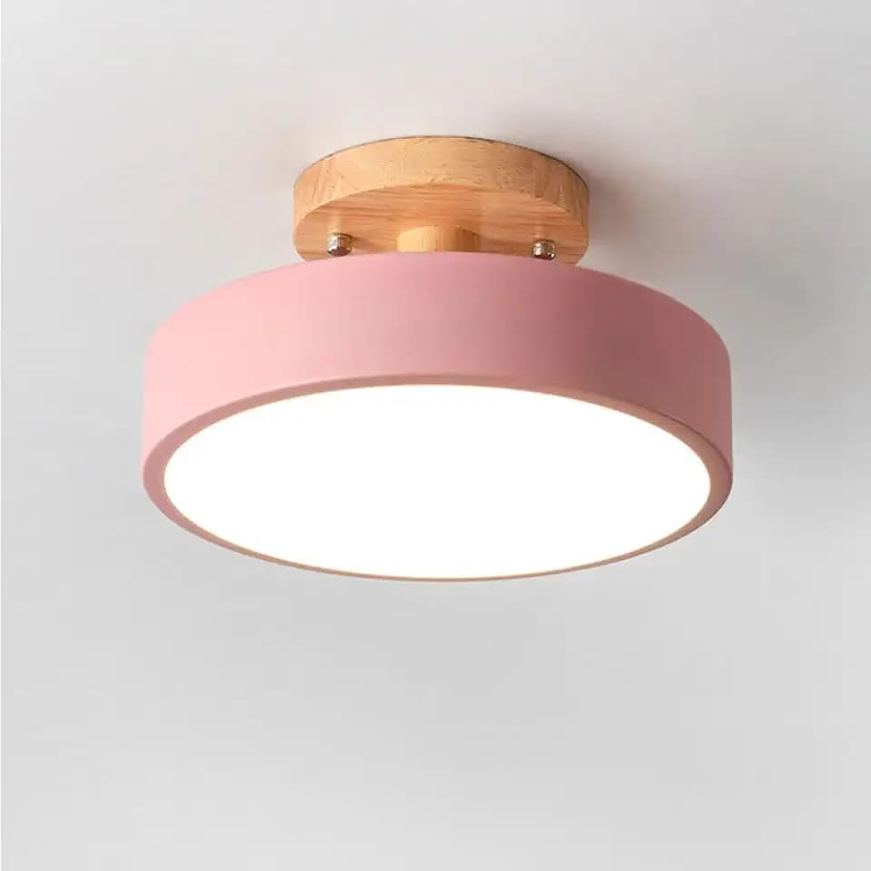 18 cm Durchmesser moderne dimmbare Deckenleuchte 12 W Creative LED Light für Veranda Schlafzimmer (Rosa)