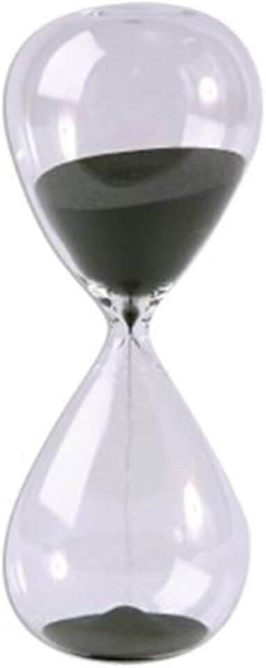 Glas-Sanduhr mit schwarzem Sand, groß, transparentes, glattes Glas, Heim-Dekoration, Dekoration für den Schreibtisch, Geschenk zu Weihnachten oder Geburtstag 10 Minutes Schwarz
