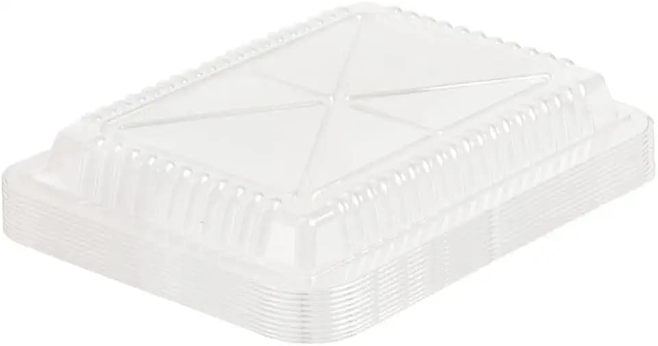 Rectangular Plastic Lids - 1lb - Clear - Case of 240 - For Food Storage & Container Covering