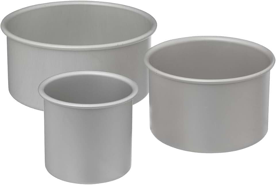 5five - 3er-set kuchenformen mit hohem rand aus aluminium