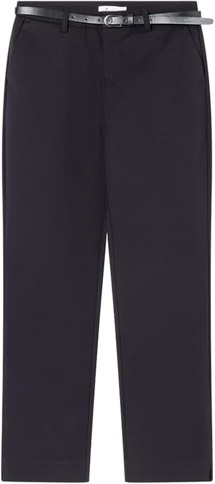 Springfield Damen Chino Rto Straight Chino Pants with Belt