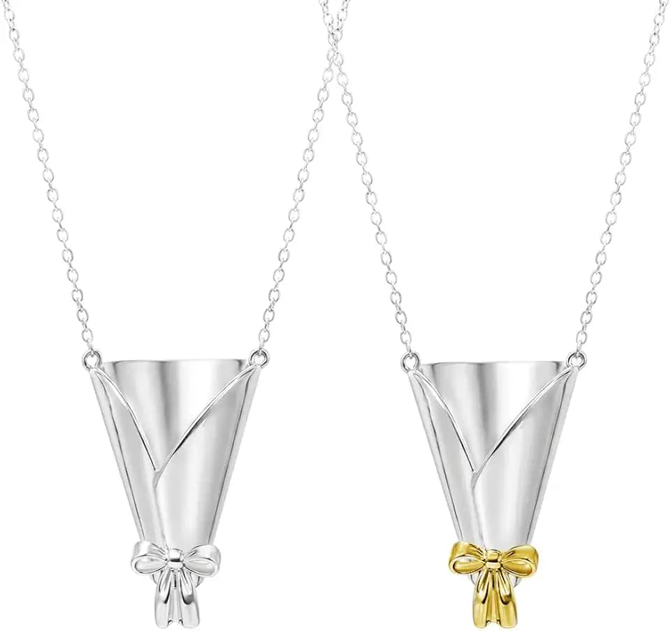 DIY Bouquet Necklace 2pcs Wearable Mini Vase Pendant Necklace