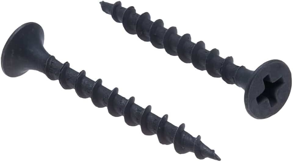 3.5x35mm Schwarze Trockenbauschrauben, Selbstschneidend, Phillips-Senkkopf, Grobgewinde, Scharfer Punkt,Schwarzes Phosphat Holzschrauben, Gipsschrauben für Gipskartonplatten (1000 pcs)