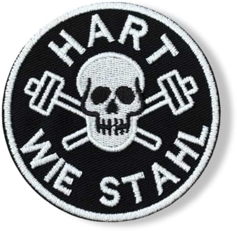 HART WIE STAHL – Gym Totenkopf Patch mit Klettverschluss