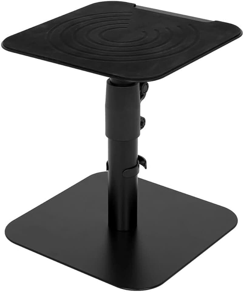 Monoprice Desktop Freestanding Speaker Stands Pair Adjustable with Cable Management, for Medium/Large Bookshelf Studio Monitor Speakers