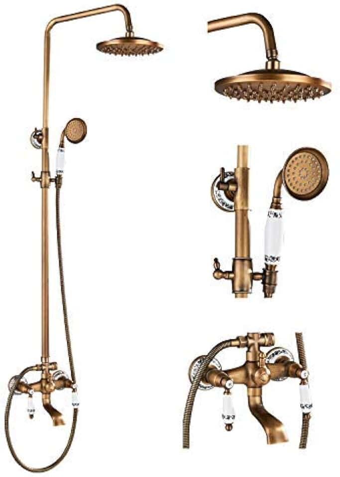Rozin Badewannen- / Duscharmatur, Wandmontage, 20,3 cm, Regendusche mit Handbrause, Mischbatterie, .