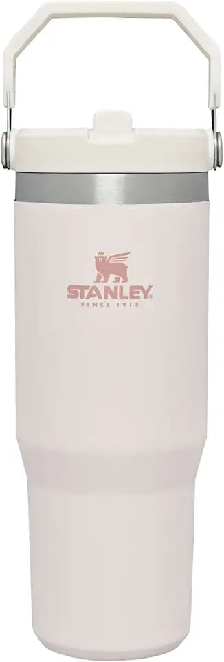 STANLEY IceFlow Flip Straw Tumbler with Handle 30 oz | Twist On Lid and Flip Up Straw | Leak Resistant Water Bottle | Insulated Stainless Steel |BPA-Free | Rose Quartz 1.0