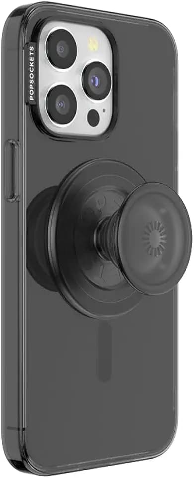 PopSockets iPhone 15 Pro Max Phone Case w/MagSafe- Translucent Black
