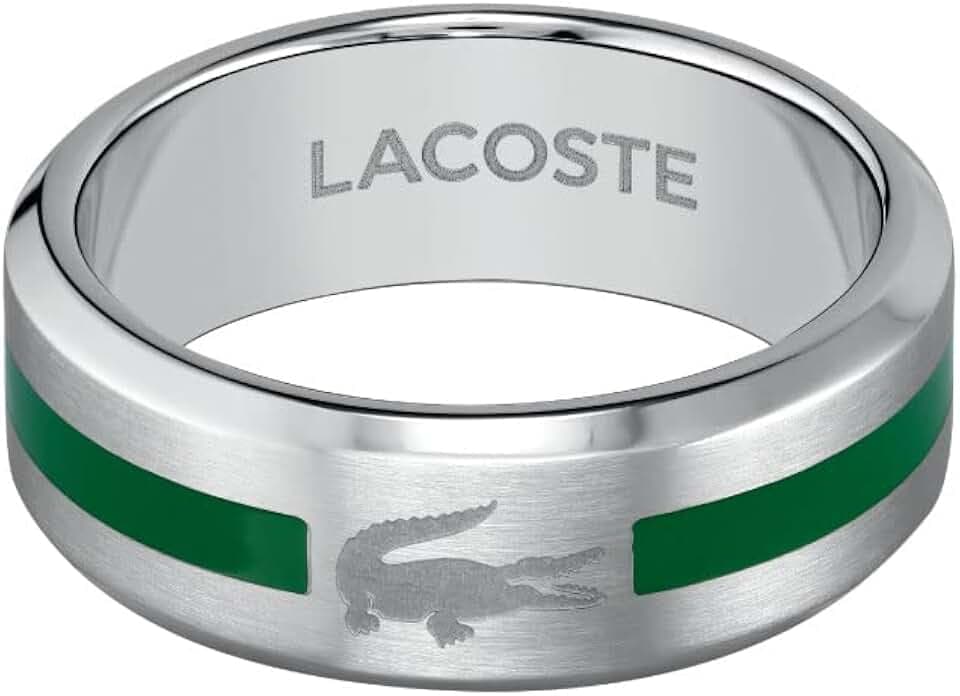 Lacoste Ring für Herren Kollektion LACOSTE BASELINE aus Edelstahl, verfügbar aus Silber oder Schwarz