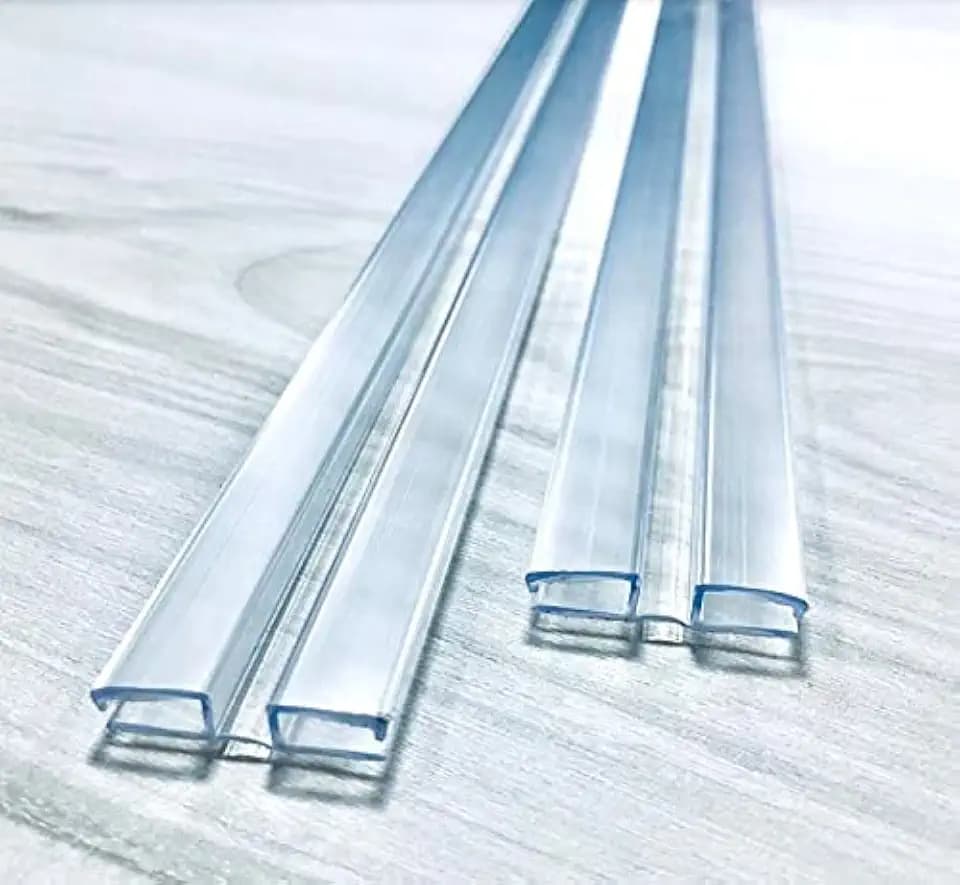 Clear PVC Hinge Piano Style for 3/16" (4.5mm) Material, 24 Inch, 2 Pack, No Screw or Glue Plastic Aquarium Lid Hinges for Plexiglass Panels, Golf Cart Windshield Hinge, Acrylic Panels, Glass Hinges
