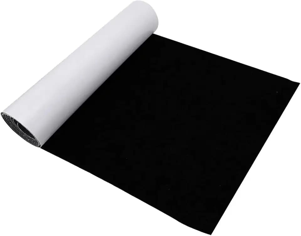 Gohytal Filz Selbstklebend Schwarz 1mm, 100x150cm Klebefilz Selbstklebend, Filzstoff Selbstklebender, Innenraumverkleidung Bastefilz für DIY Box Liner (Schwarz, 100X150CM)