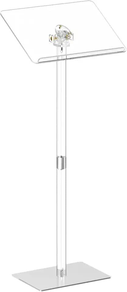 HMYHUM Acrylic Podium Stand, 17.7" L x 13" W x 42.3" H, Medium