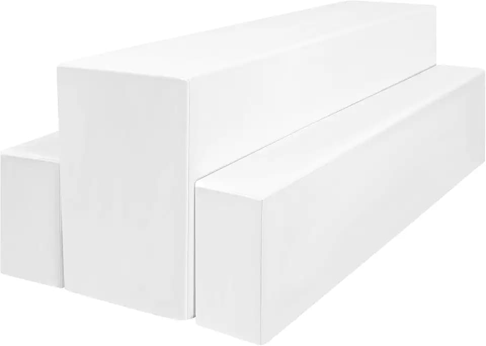 1 Pack Bierbank Hussen & Biertisch Husse 3er-Set, 220 x 50 x 80 cm in Bierzeltgarnitur, Biertischhusse Premium für 50 cm Blickdicht waschbar Tisch für Outdoor-Bankette (Weiß)