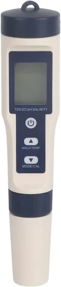 Wasserqualitätsmesser, IP67 PH Salzgehalt TDS EC Temperatur Teststift, EZ-9909 Wasserqualitätsdetektor 0-9999 ppm