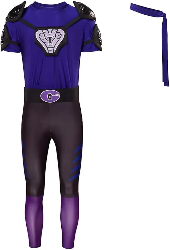 VintageCos Men's Dodgeball Globo Gym Purple Cobras Cosplay Costume Jumpsuit Halloween Party Outfits