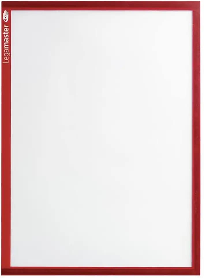 Legamaster 7-635602 Magnetische Dokumentmappen, DIN A4, 5 Stück, roter Rahmen, transparente PVC-Fläche