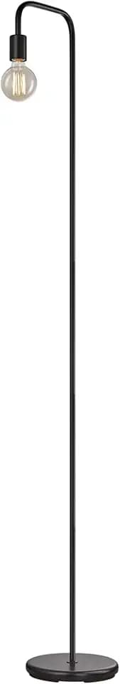 Globe Electric 12937 Holden 70" Floor Lamp, Black, Satin Finish, in-Line On/Off Foot Switch