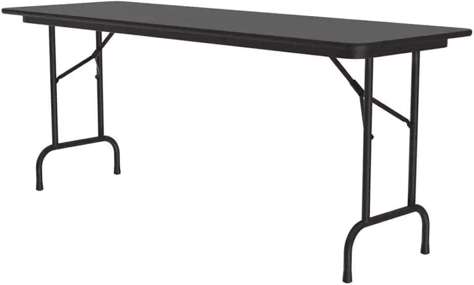 Correll 24"x96" Melamine Folding Table, Black Granite, USA Made