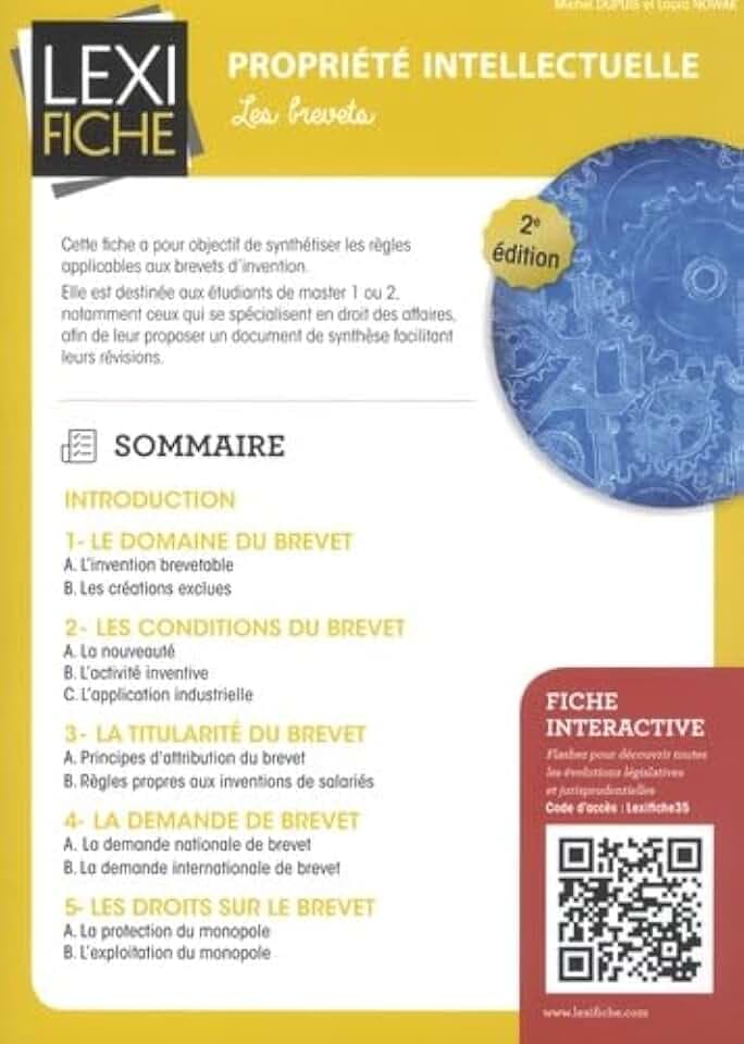 Propriété intellectuelle - Les brevets: Brevets