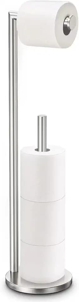 Toilet Paper Holder Stand, Brushed Nickel Toilet Paper Holder Free Standing