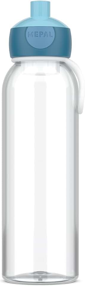Mepal - Wasserflasche Pop-Up Campus - Auslaufsichere Trinkflasche für Schule & Unterwegs - Transparente Trinkbecher - BPA-frei & Spülmaschinenfest - 500 ml - Cool blue