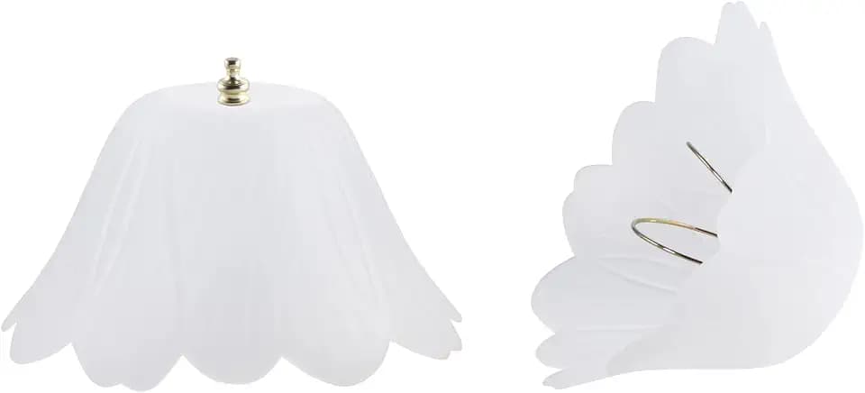 Aspen Creative 28003-15-2, Clip-on Tulip Shade in White Finish, 8" Diameter x 4" Height, 2 Pack