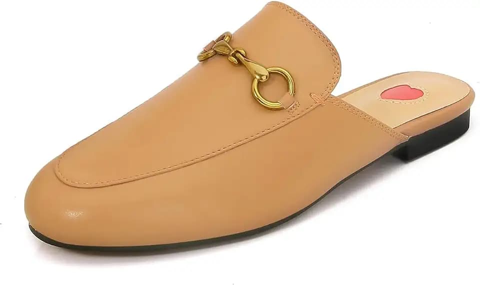 Vertundy Mules for Women Slip On Backless Loafers Flats for Work and Casual