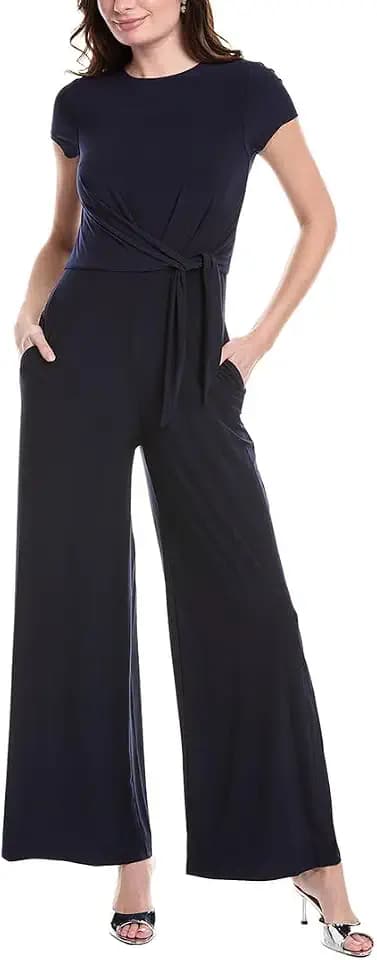 Vince Camuto Women's Cap Sleeve Bateau Neckline Jersey Jumpsuit