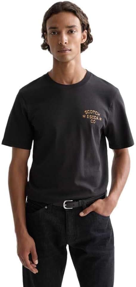 Scotch & Soda Herren Front Left Chest Artwork T-Shirt T-Shirt (1er Pack)