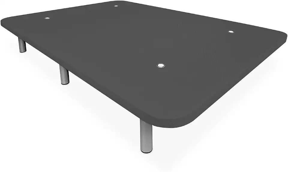 Duérmete Online - Verstärktes gepolstertes Bettgestell für Bett, Stabilität und Widerstandsfähigkeit mit 5 Querstangen und 6 Metallfüßen mit Gewinde von 25 cm, 90 x 190, Dunkelgrau