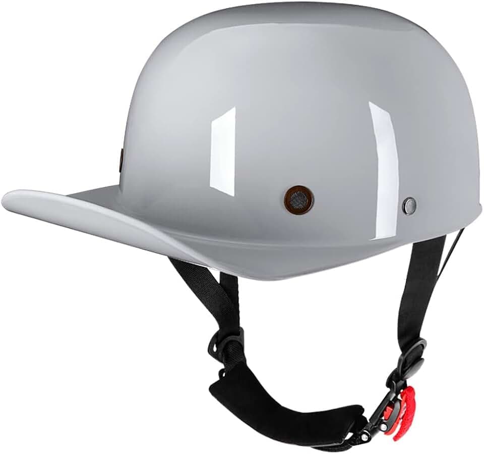 Vintage Retro Open Face Motorcycle Helmet Baseball Cap Half Helmets Men Women for Moped Cap Jet Scooter Street Cruiser - DOT Certified