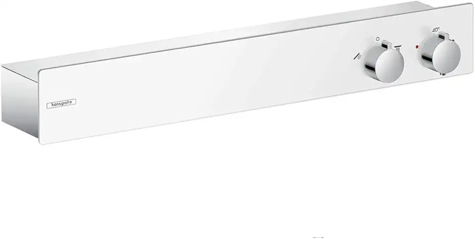 hansgrohe Duschthermostat ShowerTablet 350, Brausethermostat Aufputz, Weiß/Chrom