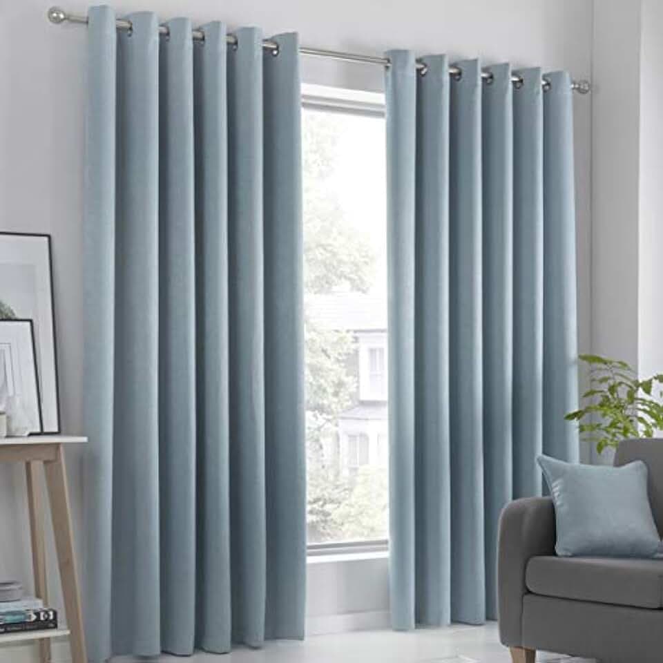 Fusion Strata Gardinen mit Ösen, geflochten, Enten-Ei, 66 x 54 Zoll, 100 Prozent Polyester, 168 cm (66“) x T137 cm (54“)