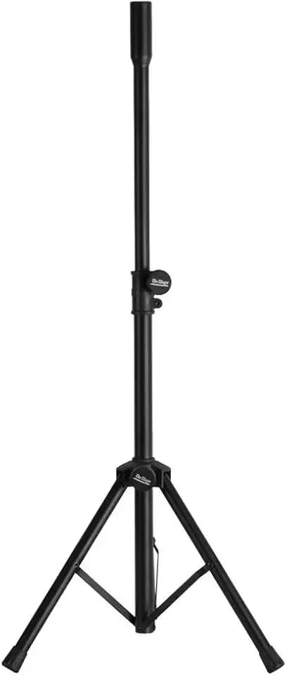 On-Stage SSAS7000B Mini Adjustable Speaker Stand (Folding, Portable, PA Loudspeaker Setup, Tripod Base, Nonslip Rubber Feet, Adjustable Height, 1 3/8″ Mounting Pole, 60 lb Capacity, Aluminum, Black)