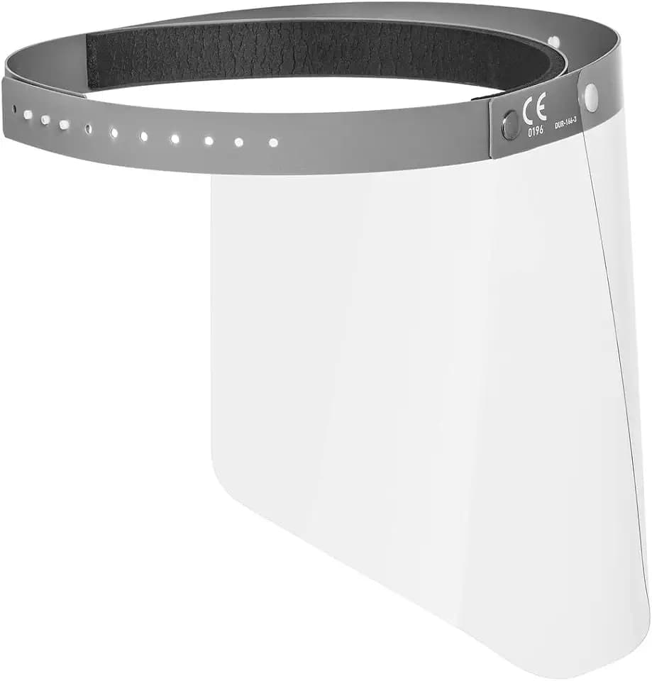 Durable Visier für Gesichtsschutz vor Spritzern und Tröpfchen, mit anpassbarem Stirnband, hochklappbar & desinfizierbar, Made in EU, 1 Stück, 343110
