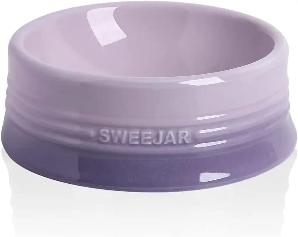 SWEEJAR Gradient Hundenapf, Keramik Hundenapf für große Hunde und große Katze, Porzellan Pet Bowl für Futter und Wasser, 32 oz (Farbverlauf lila)