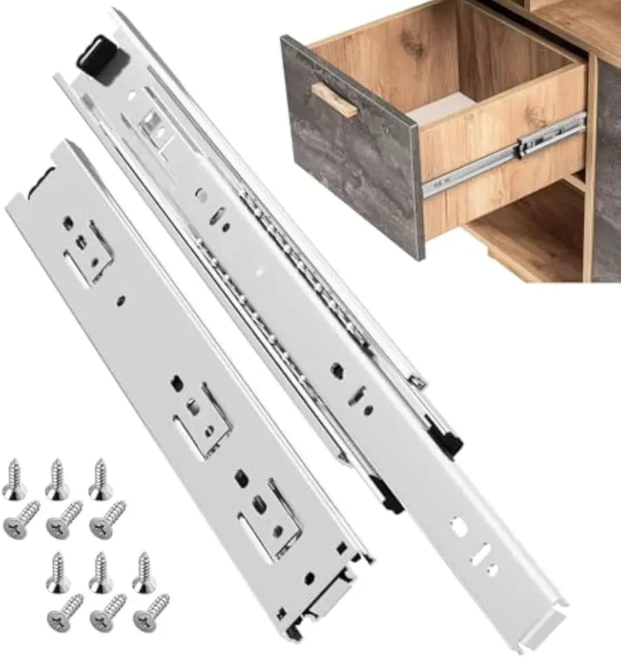 ToBeGreat 24 Inch Side Mount Drawer Slides, Sliver, Full Extension, 10 Pair