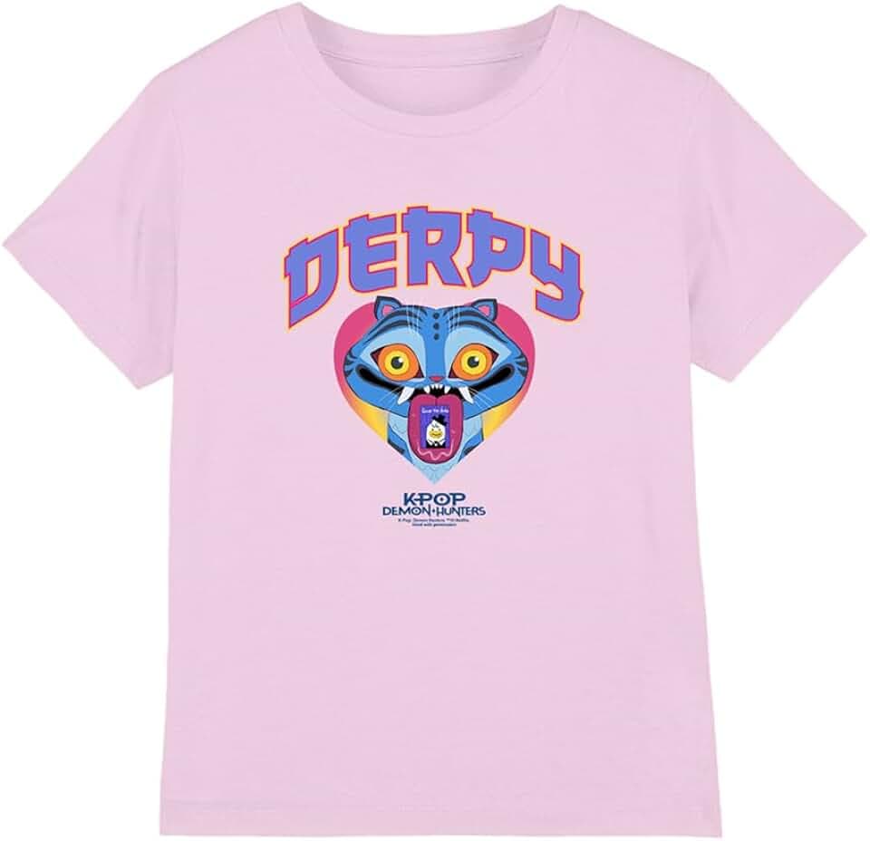 KPop Demon Hunters Unisex Kinder Kpop Demon Hunters - Derpy Collegic Kids T Shirt T-Shirt
