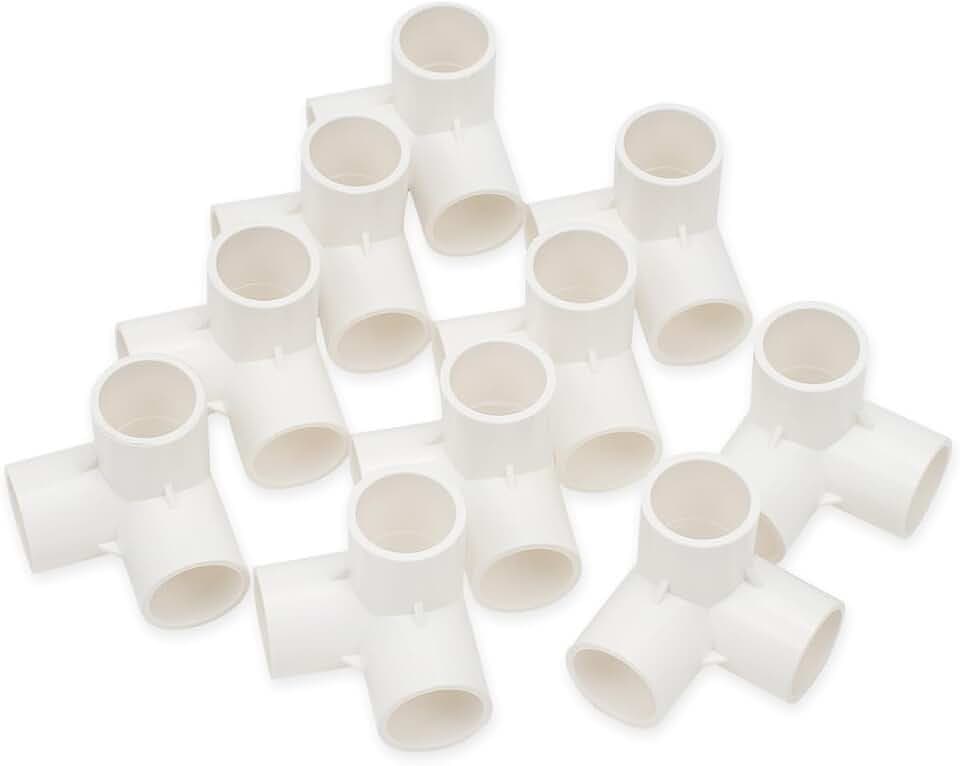 Bwintech 10 Pcs 20MM (1/2") 3 Way Kubisches Tee Steckverbinder PVC-U Fitting Ellenbogenkupplung Verbinder Garten Wasserrohrverbindung