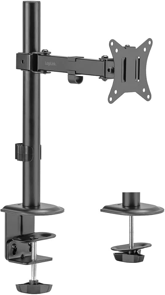 Monitorhalterung für 17–32", Armlänge 376 mm, Stahl, Schwarz