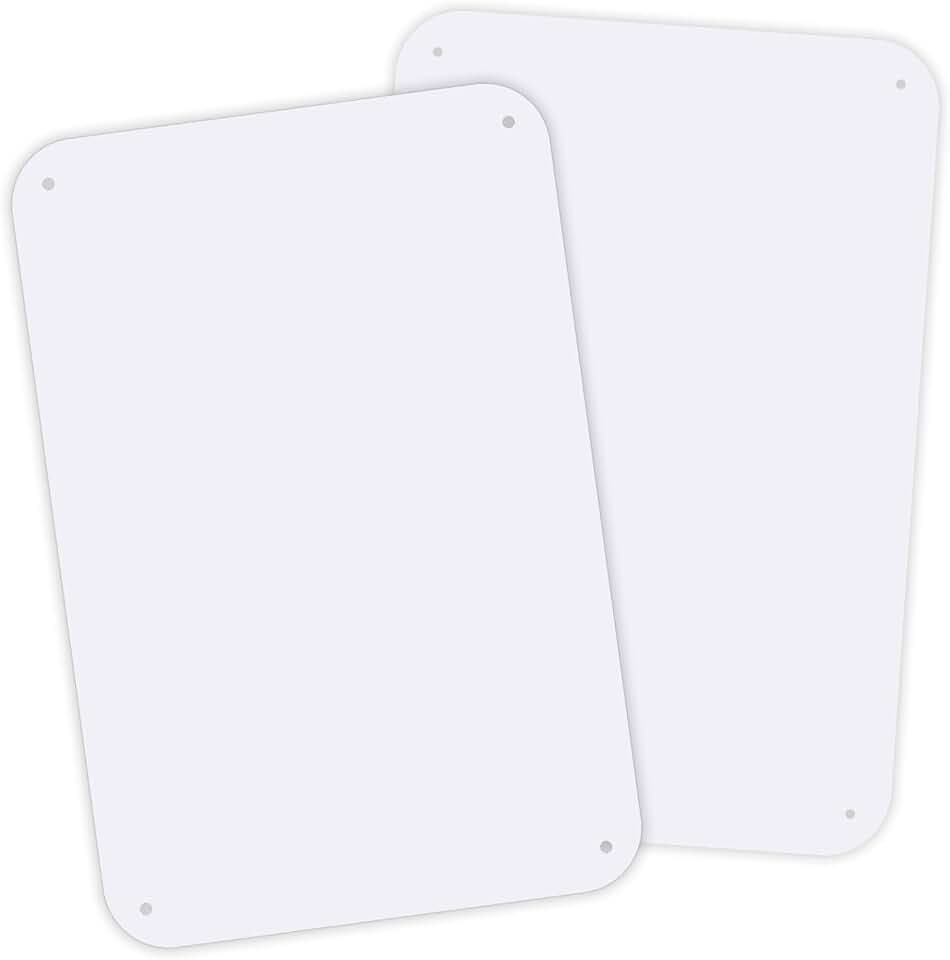 2 Pack White Blank Metal Sign for Outdoor,Rust-Free/Fade Resistance Aluminum, Easy Mounting, Indoor/Outdoor Use 10x7 inche