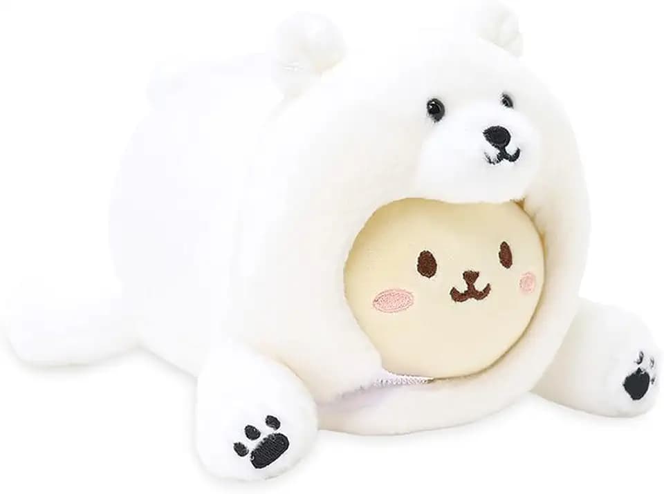 Anirollz Stuffed Animal Plush Toy Winter Polar Bear Bunniroll Small Outfitz Plush Doll | Soft, Squishy, Warm, Cute, Comfort, Safe Birthday Kawaii