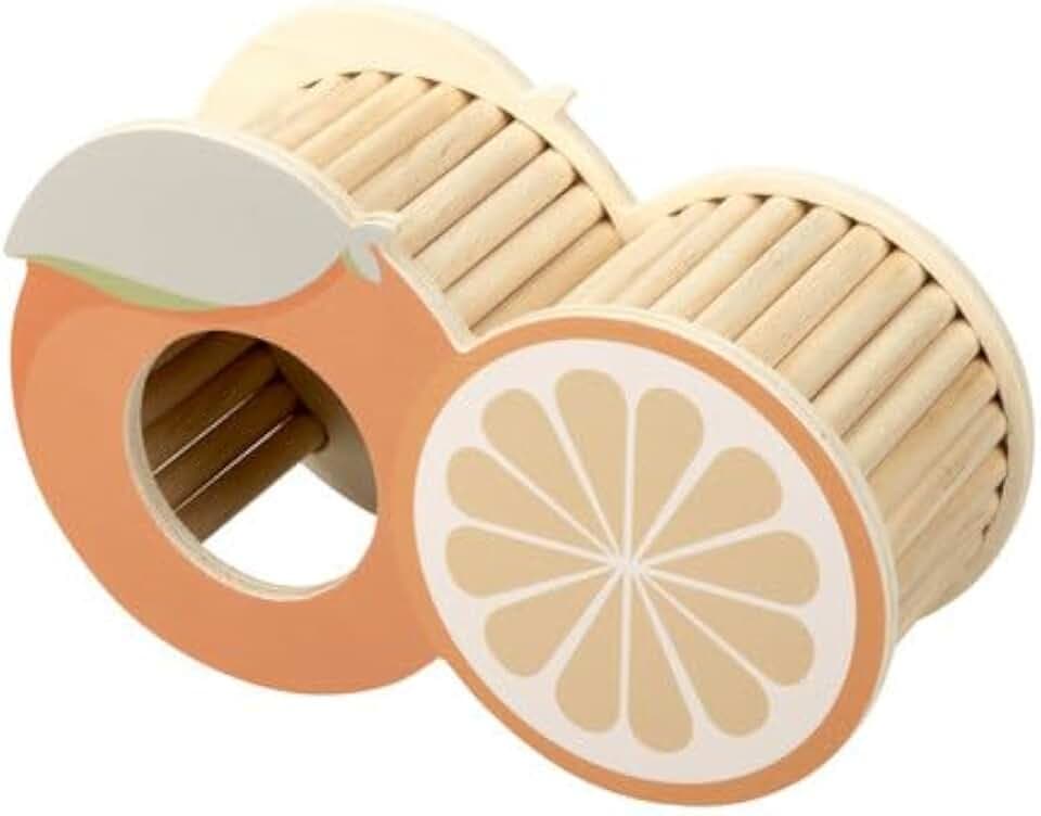 Dehner Lieblinge Nagerhaus Orange, Nagerzubehör für Hamster/Nager/Mäuse, ca. 23 x 14 x 9 cm, aus FSC®-zertifiziertem Kiefernholz/Sperrholz, orange/Natur