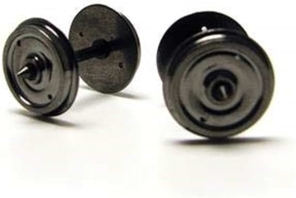Passagierwagenräder, 14,1 mm, 2 Löcher, 10 Stück, Schwarz