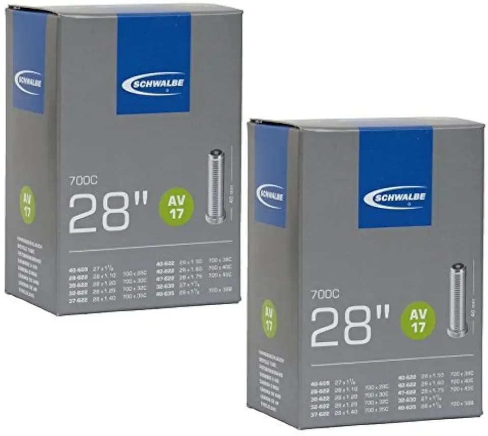 Schwalbe AV17 Inner Tubes 700 x 28-45c / 28" 27", Schrader Valve (Pack of 2)