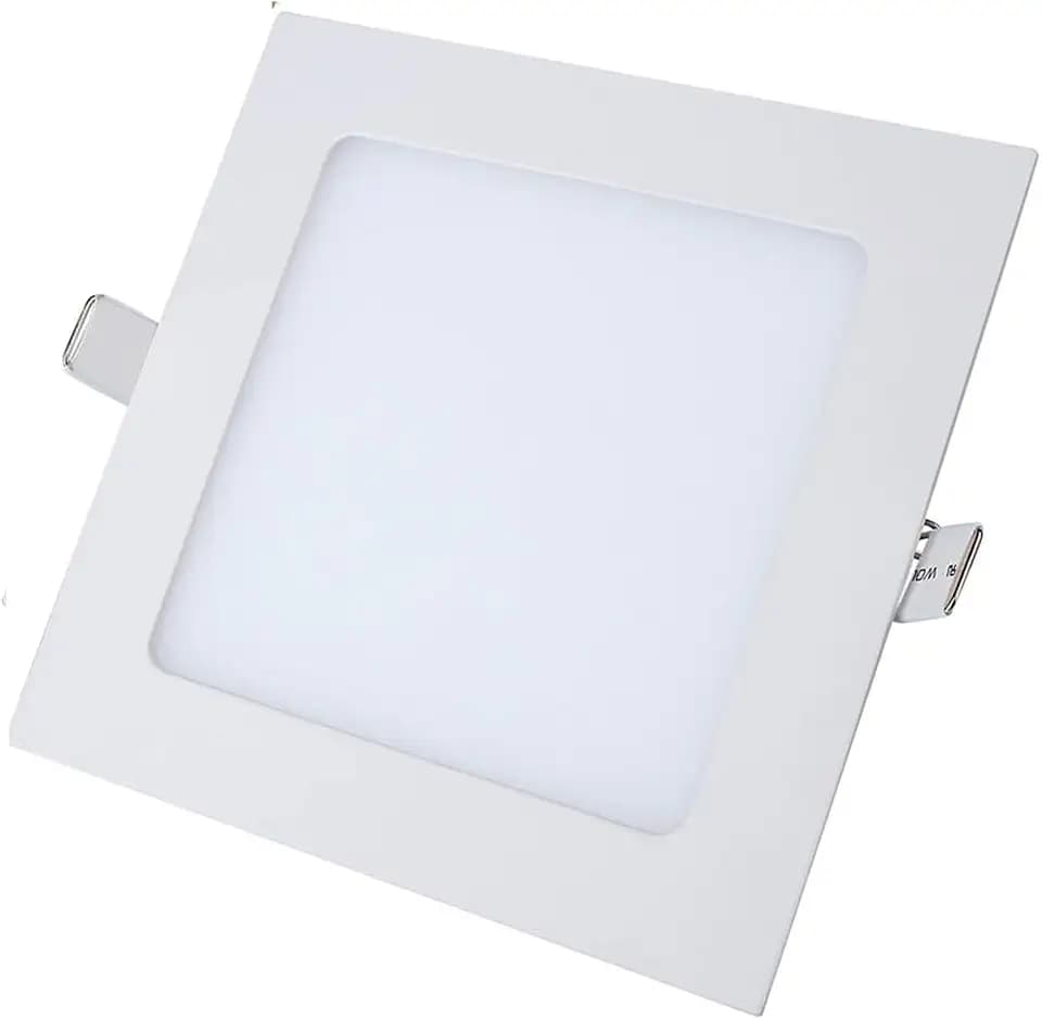 LED-Einbaustrahler quadratisch kaltweiß 6500 K integrierte LEDs ultradünne Lichter Decke Innenbeleuchtung Einbauleuchte Gipskarton (6 Watt (11,5 cm x 11,5 cm)