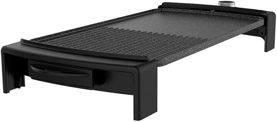 Cecotec Plancha de Asar Eléctrica Tasty&Grill 2500 RockWater MixGrill. 2150 W, Revestimiento Antiadherente, Superficie Mixta, Termostato Regulable, Apta para Lavavajillas