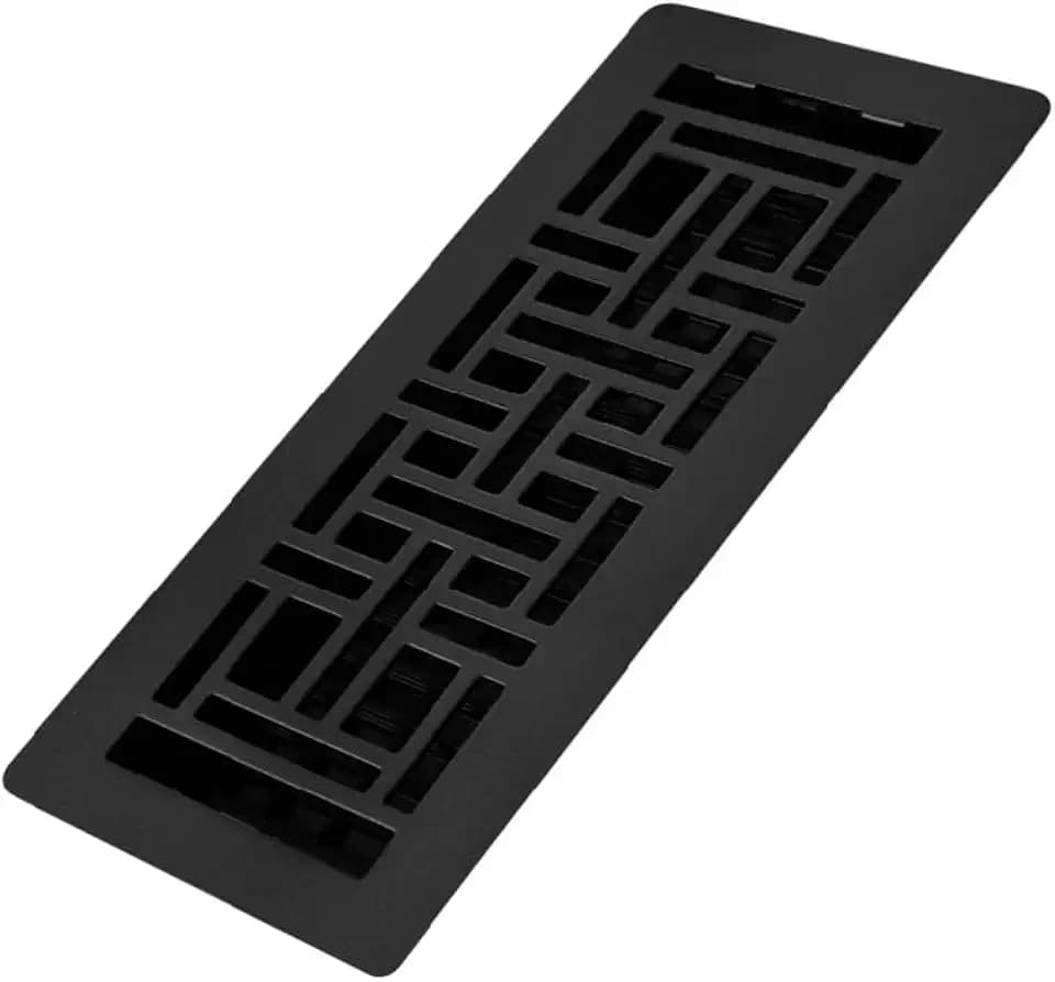 Decor Grates LAJH412-BLK Low Profile Grates, 4X12, Oriental, Textured Black